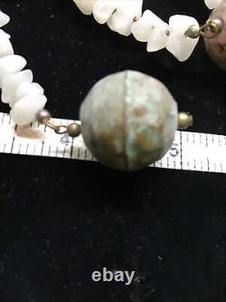 Vintage Southwestern Style White Quartz and Copper Bead Unique Rare Necklace