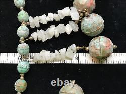 Vintage Southwestern Style White Quartz and Copper Bead Unique Rare Necklace