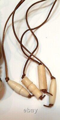 Vintage Tribal Bone and Wood Necklace RARE