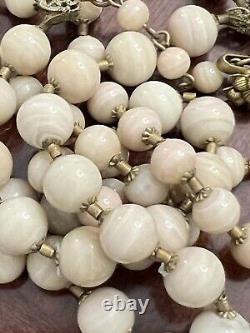 WOW! Antique Signed Miriam HASKELL Rare Gemstone Beaded Double Stranded Necklace