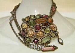 Women's USSR Czechoslovakia Stones Jewelry Vintage Beads Necklace Original Rare