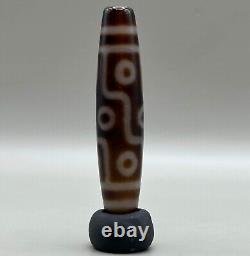 Wonderful Authentic Ancient Rare eyes Himalayan Tibetan old Dzi bead