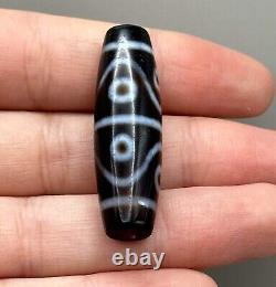 Wonderful Authentic Ancient Rare eyes Himalayan Tibetan old Dzi bead