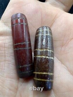 Wonderful pairs old Yemeni Carnelian stone rare beads #5