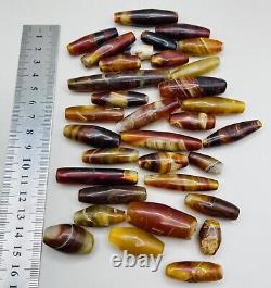 Wonderful unique old Ancient Agate stone Rare Ancient 33 Beads