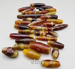 Wonderful unique old Ancient Agate stone Rare Ancient 33 Beads