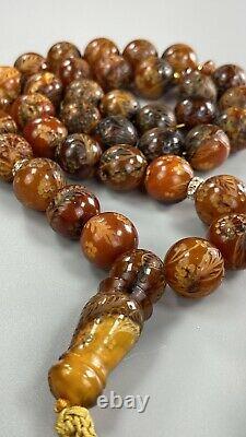 XL Certified Rare Natural STONE Baltic Amber Prayer Beads 106 gr