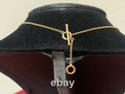 YOSSI HARARI 24k Hammered Single Bead Pendant Roxanne 750 Toggle Necklace 16