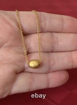 YOSSI HARARI 24k Hammered Single Bead Pendant Roxanne 750 Toggle Necklace 16